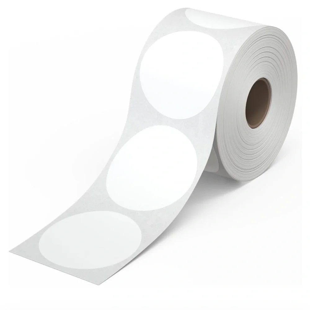 50 CUSTOM STICKERS - 2” ROUND - “THANK YOU” - W/ QR CODE & CLOSET NAME - WHITE